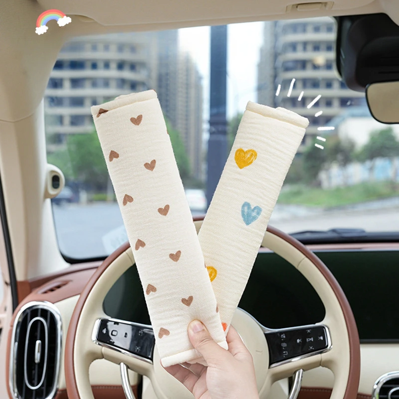 Car shoulder strap Cartoon Bear Rabbit seat belt shoulder strap cover advanced cotton yarn comfort car seat belt shoulder strap
