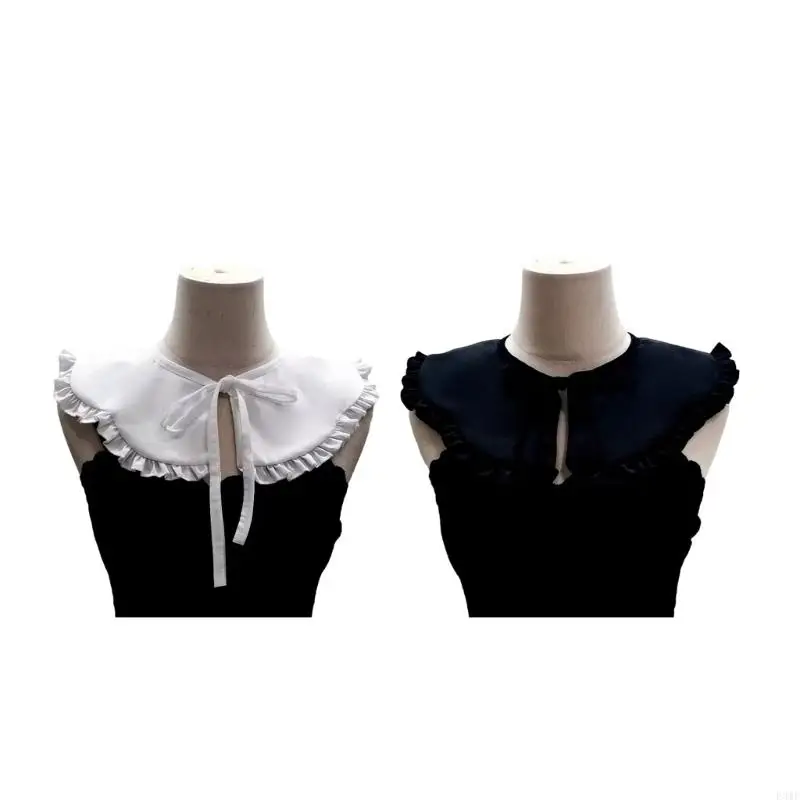 F3MF Collar vintage Collar con volantes Sweet Ropa solapa francesa para camisa