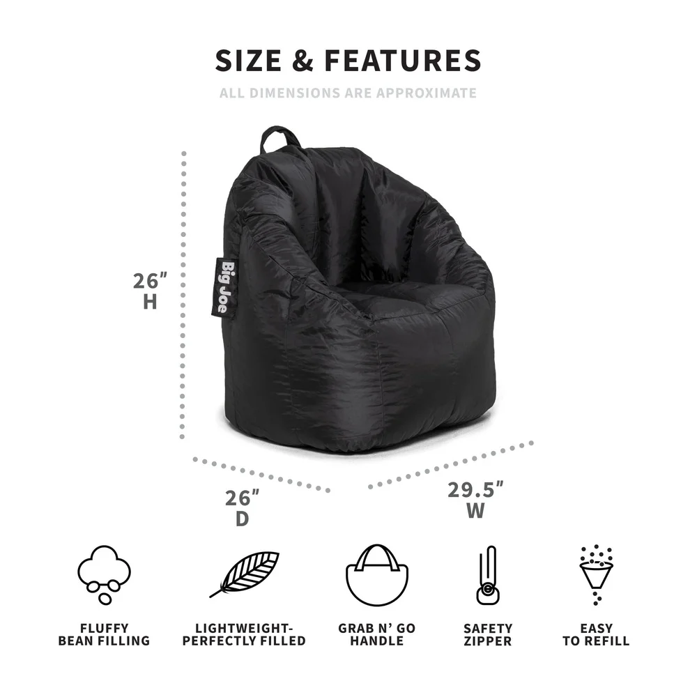 Comfortable Refillable Bean Bag Chair Joey Smartmax Lightweight Portable Structure Kids Teens Living Room Playroom