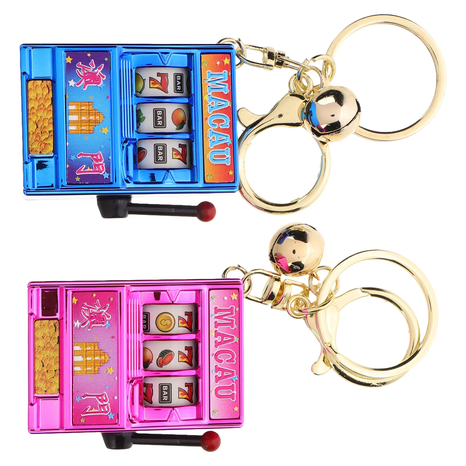 Mini Slot Machine Toy Machines Keychain Piggy Bank Banks for Adults Claw Kids Decorate Chains Metal