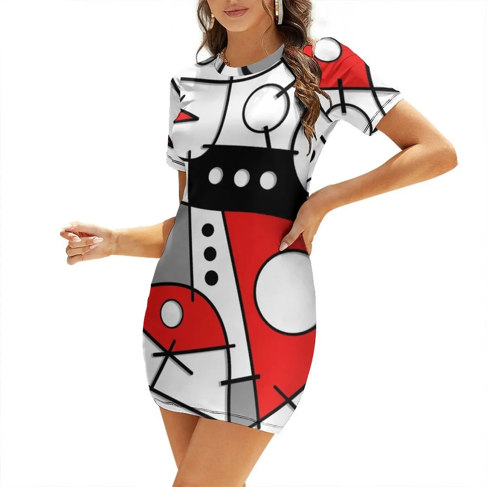 

Harlequin Dancer Short-Sleeved Dress prom dresses 2025 luxury evening dress woman for wedding Aesthetic clothing Dress