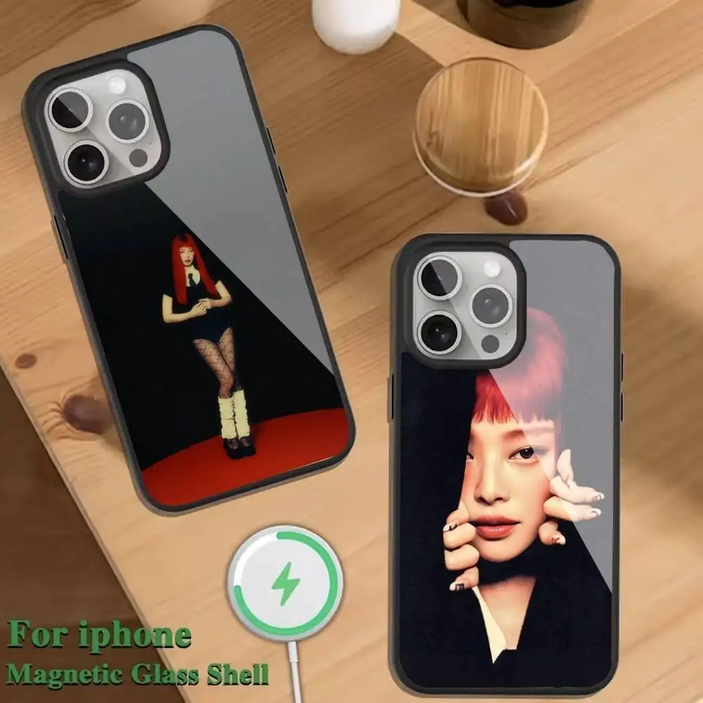 

K-pop J-Jennie singer Ruby Phone Case For Magnetic Wireless Charge Cover For iphone 16 15 14 13 12 11 Pro Max Plus Coque