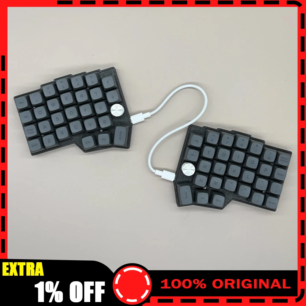 

Borne Corne 4×6 Layout 2Knobs Split Keyboard VIAL58 Ergonomics Hot-swap Mechanical Keyboard QMK Vial Wired Custom Gamer Keyboard