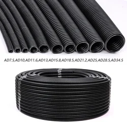 1/3/5/10m AD7.5mm - 34.5mm PP Insulated Corrugated Wire Hose Plastic Corrugated Pipe Car Cable Heat Resistant Protective Sleeve