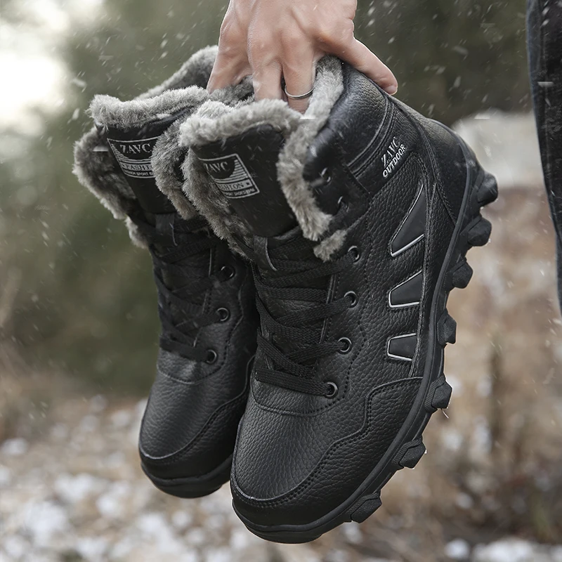 

2025 New Men's Boots, Winter Outdoor Sports Shoes, Men's Snow Boots, Warm Plush Boots, Plush Ankle Snow Work Casual Shoes