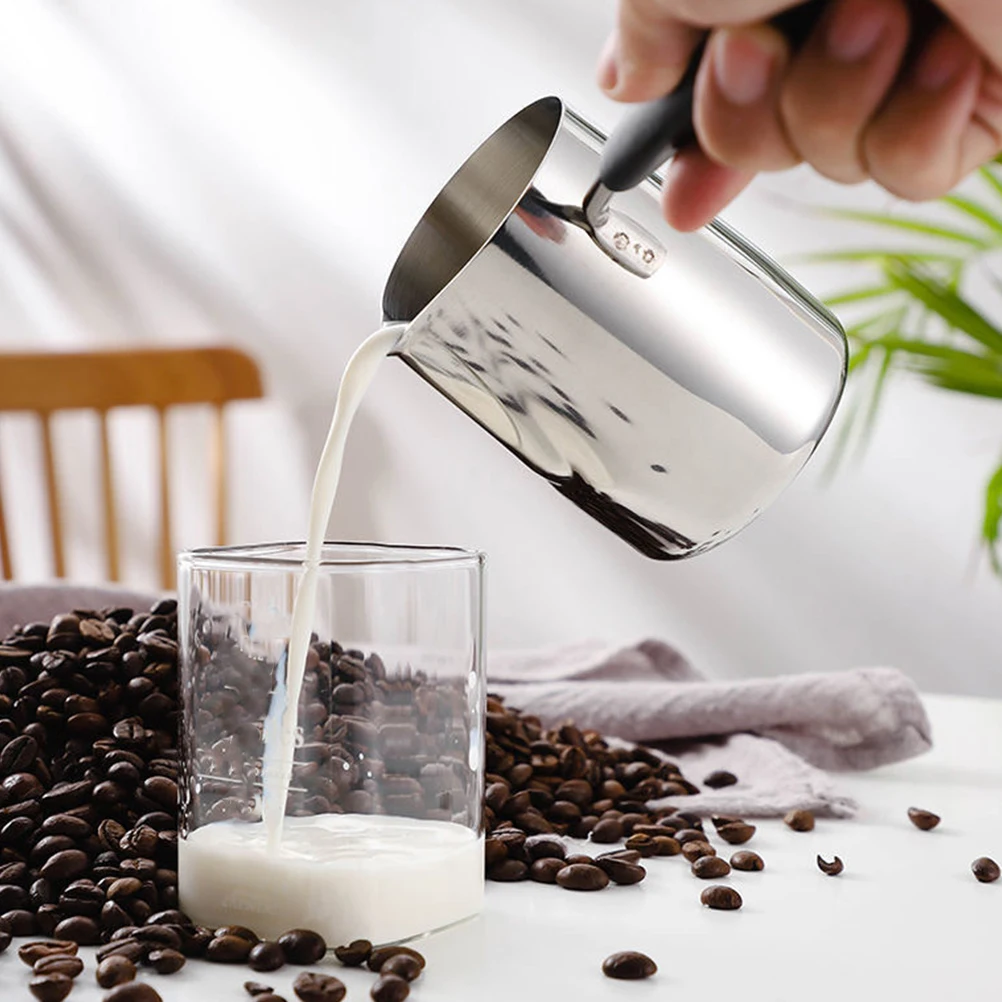 

304 Stainless Steel Milk Cup Large Capacity Ergonomic H Frothing Pitcher Coffee Latte Art Home Kitchen Dairy Jug
