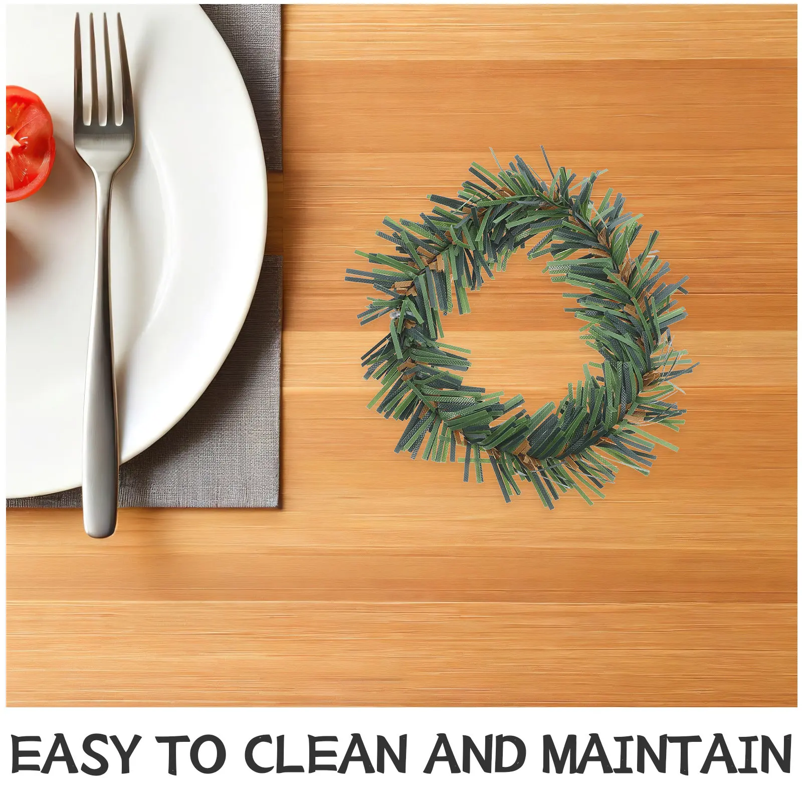 24Pcs Small Christmas Wreath Napkin Rings Artificial Evergreen Napkin Buckles for Holiday Table Decor Farmhouse Dining Reusable