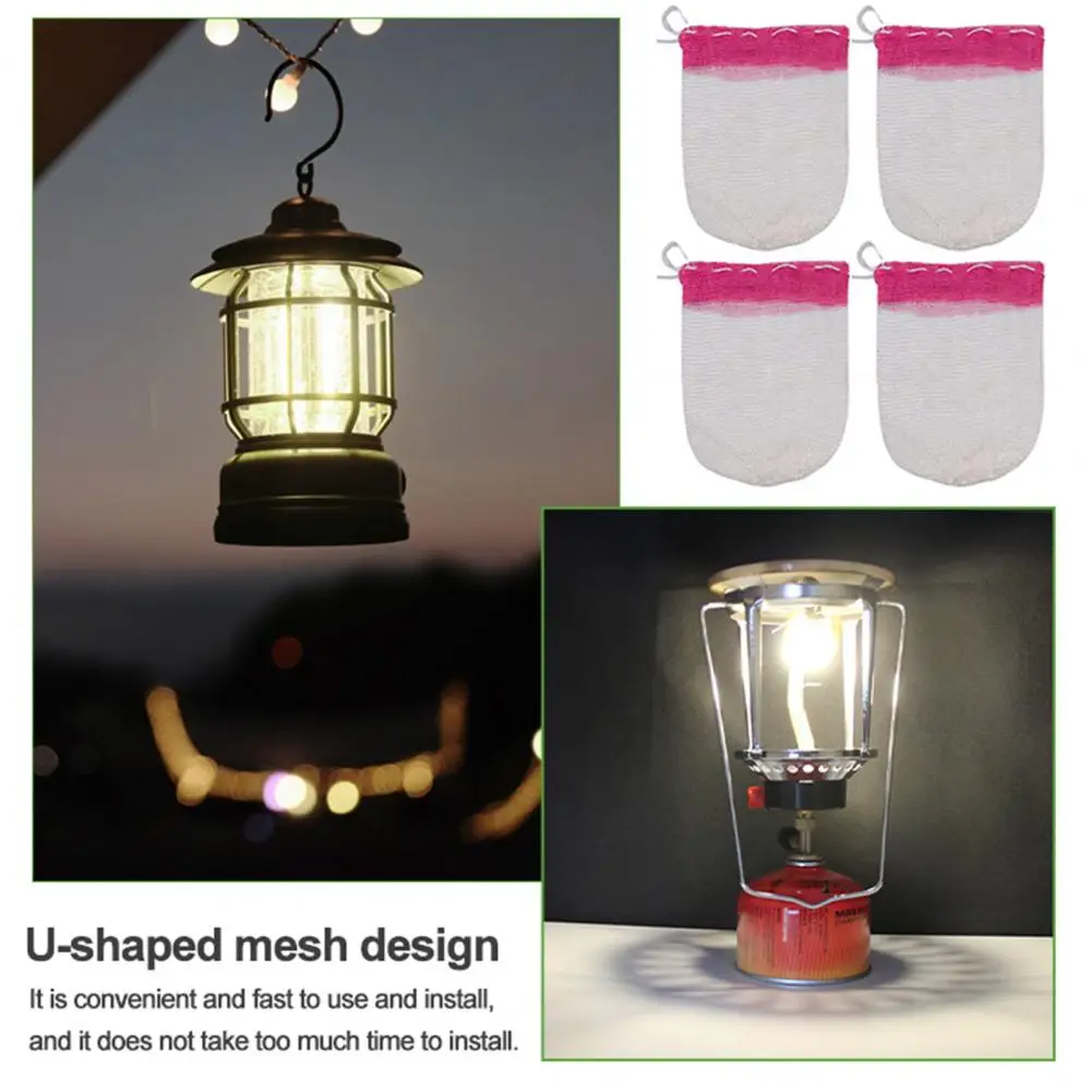 Lantern Cover Mantles 20pcs Gas Lamp Mantles for Outdoor Camping Lanterns U-shape Design Easy Installation Durable for Widely