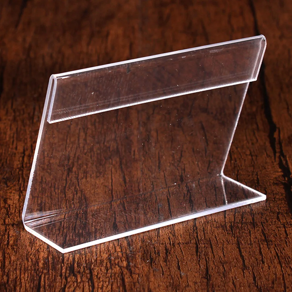 

10pcs Acrylic Price Display Holder Transparent Label Stand For Supermarket Store Office Advertising Sign Multi-Use Price Tag