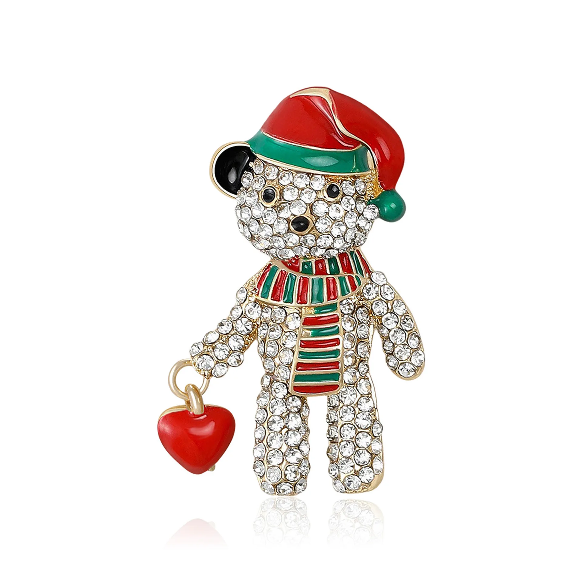 

Creative Design Of Water Diamond Enamel Christmas Bear Brooches, Cute Gifts For Girls And Boys' Holiday Banquets And Parties
