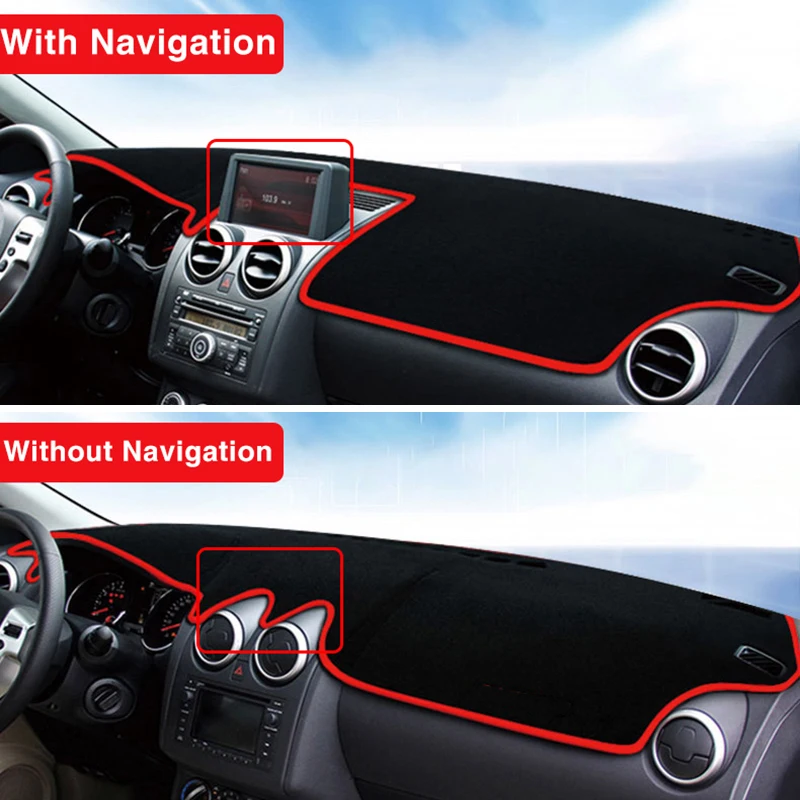 For Nissan Qashqai J10 2008 2009 2010 2011 2012 2013 Car Dashboard Cover Dash Mat Sun Shade Non-slip Pad Interior Accessories