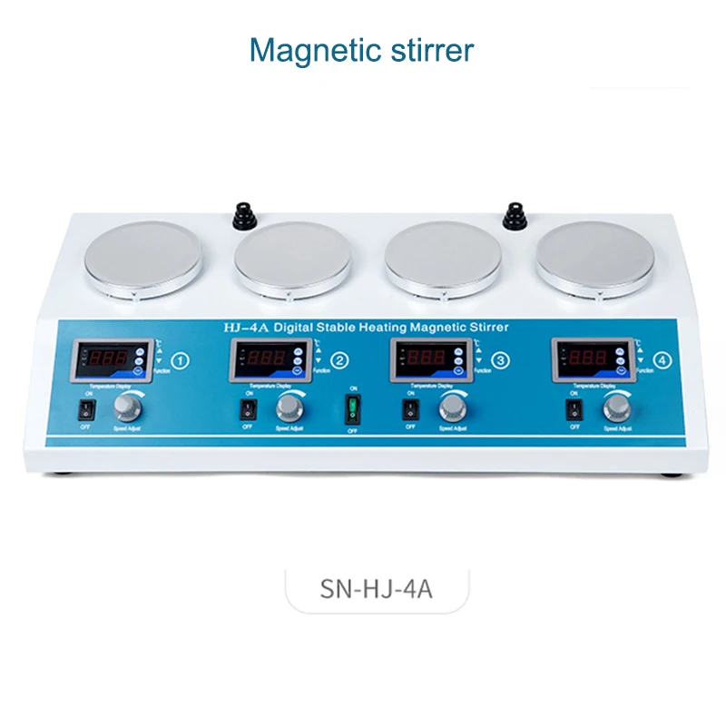 220V Multiple Magnetic Stirrer Hot Plate Digital Display Laboratory Stirrer Magnetic Mixer Heating Four-station