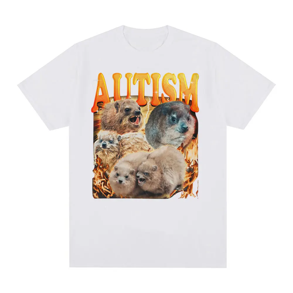 2026 Funny Tee Autism Unhinged Funny Rock Hyrax Meme Graphic T-shirts Clothing New Style Fashion Tshirt Hot Sale Clothing Y2Ktop