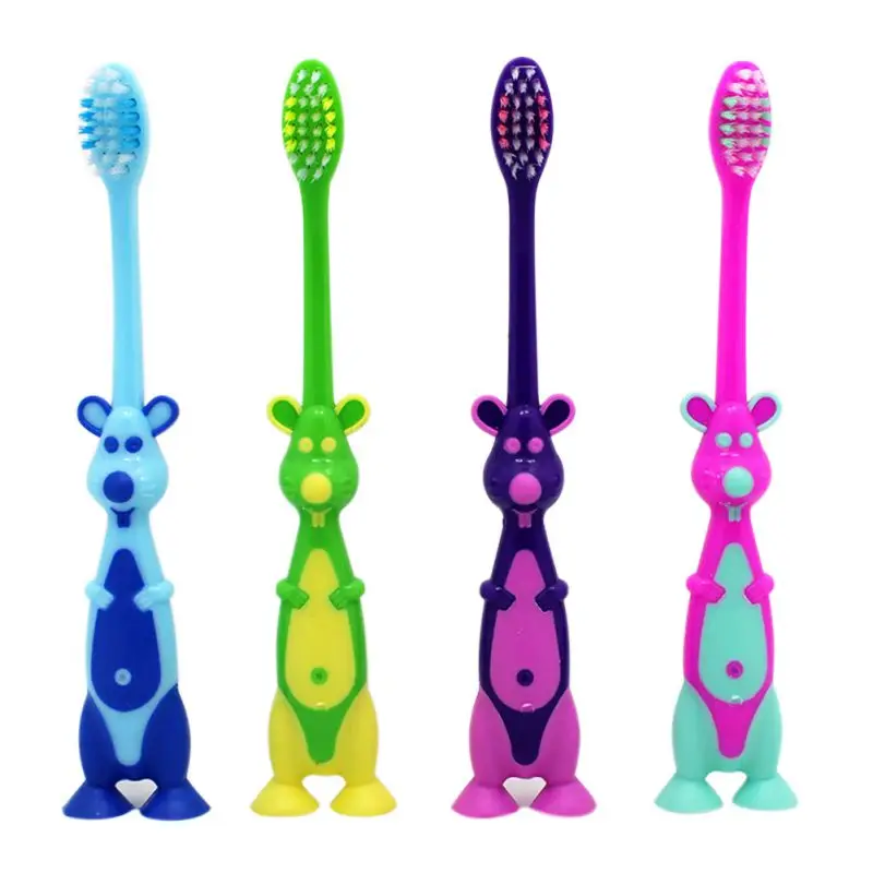 Cartoon Animal Shape Toothbrush para crianças Escova de dentes macia para bebê Ferramenta de cuidados orais dentários para crianças Escovas de treinamento bonito