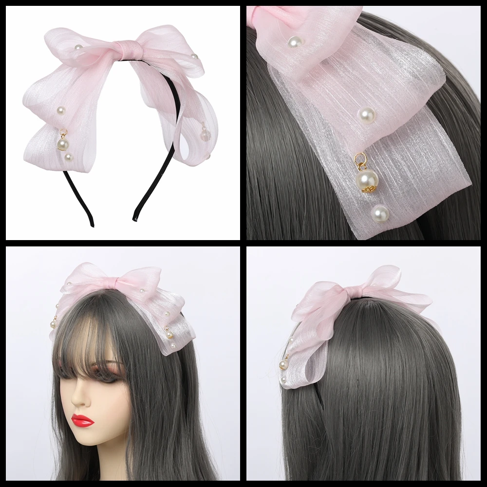 Ikat Kepala Mutiara Pita Mutiara Manis Aksesori Rambut Wanita Hiasan Kepala Lolita