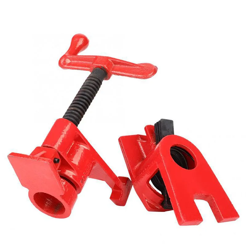 Powerful  Hand Cranked Vertical Woodworking 3/4 Heavy Duty Water Pipe Clamp Quick Fix Release Woodworking Clamp