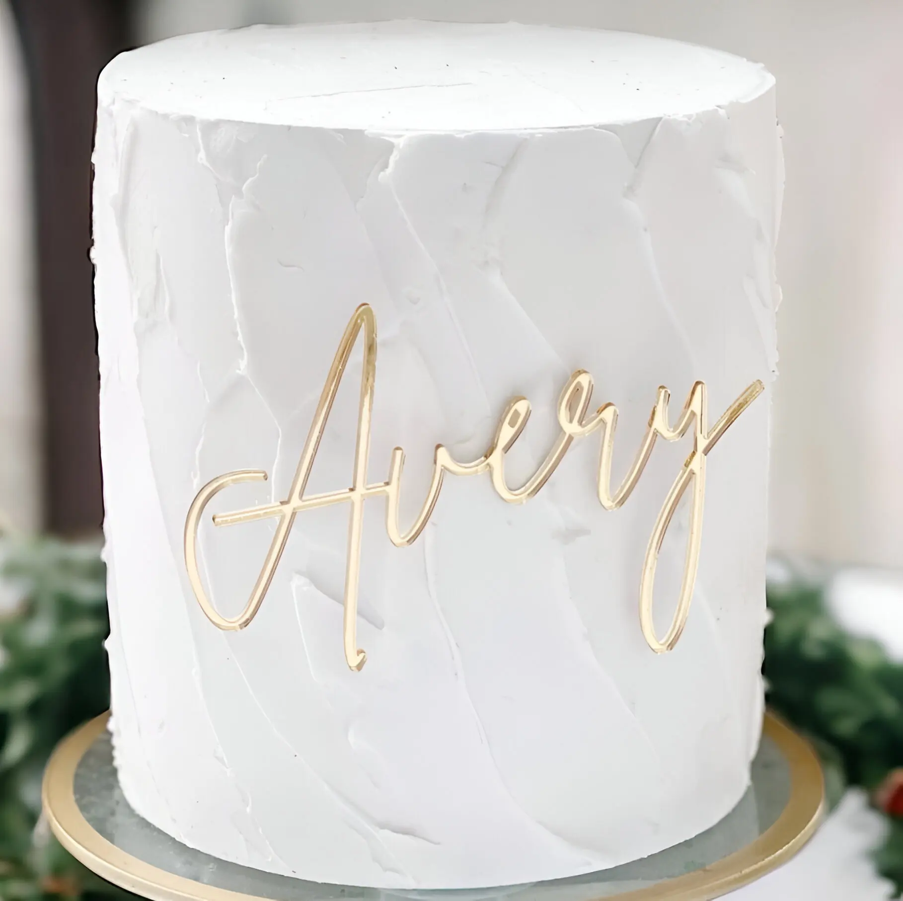 Letrero de acrílico con nombre para decoración de tartas, adorno de pastel personalizado, tarjetas de lugar de boda, adorno de pastel de cumpleaños personalizado