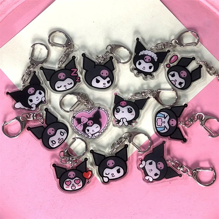 

Kuromi Expression Collection Anime Acrylic Cute Cartoon Figure Bag Charms Keychain Pendant Friends Couple Jewelry Gift Key Ring