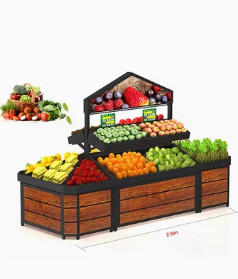 

Multi functional fruit shelf display rack, fresh supermarket vegetable shelf, multi-layer shelf for commercial use