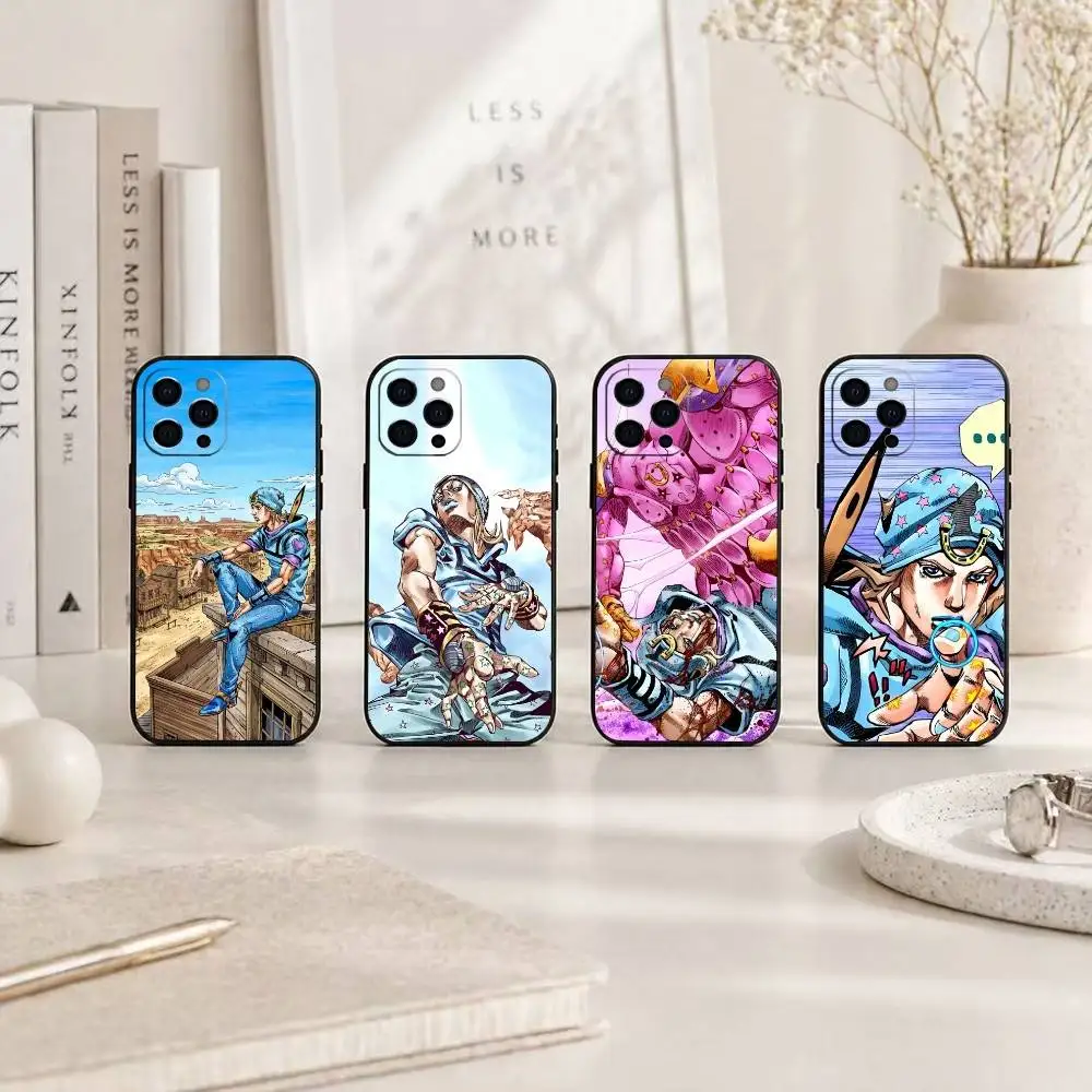 

Anime Johnny Joestar JOJO Phone Case For iPhone 17, 16,15,14,13,12,11 Plus,Pro Max, Others Soft Black Cover