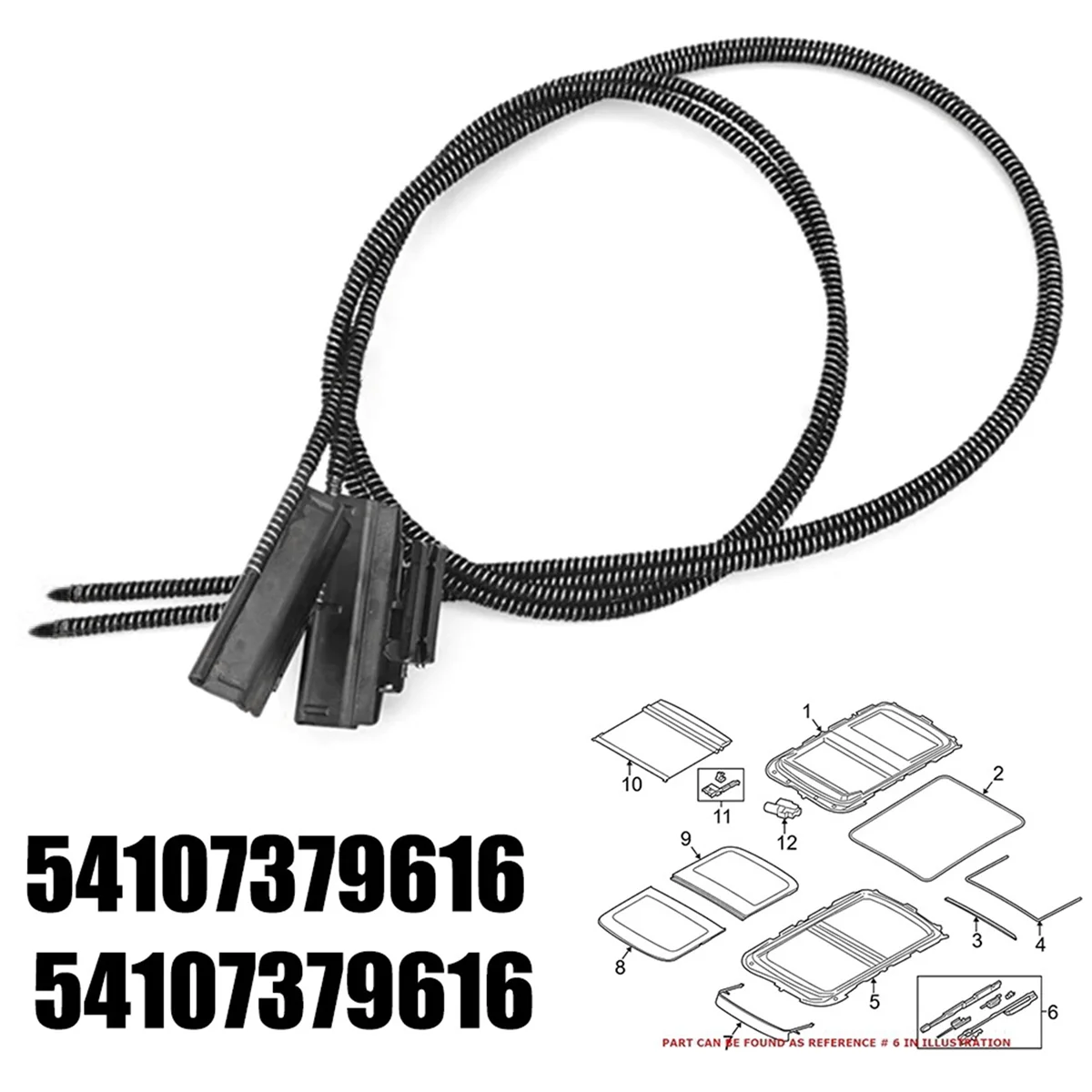 ซันรูฟสีดําสายแก้วสําหรับBmw Mini Cooper F55, 56 & 60 2017-2020 54107379616 54107379616   อุปกรณ์ตกแต่งรถยนต์—L49A
