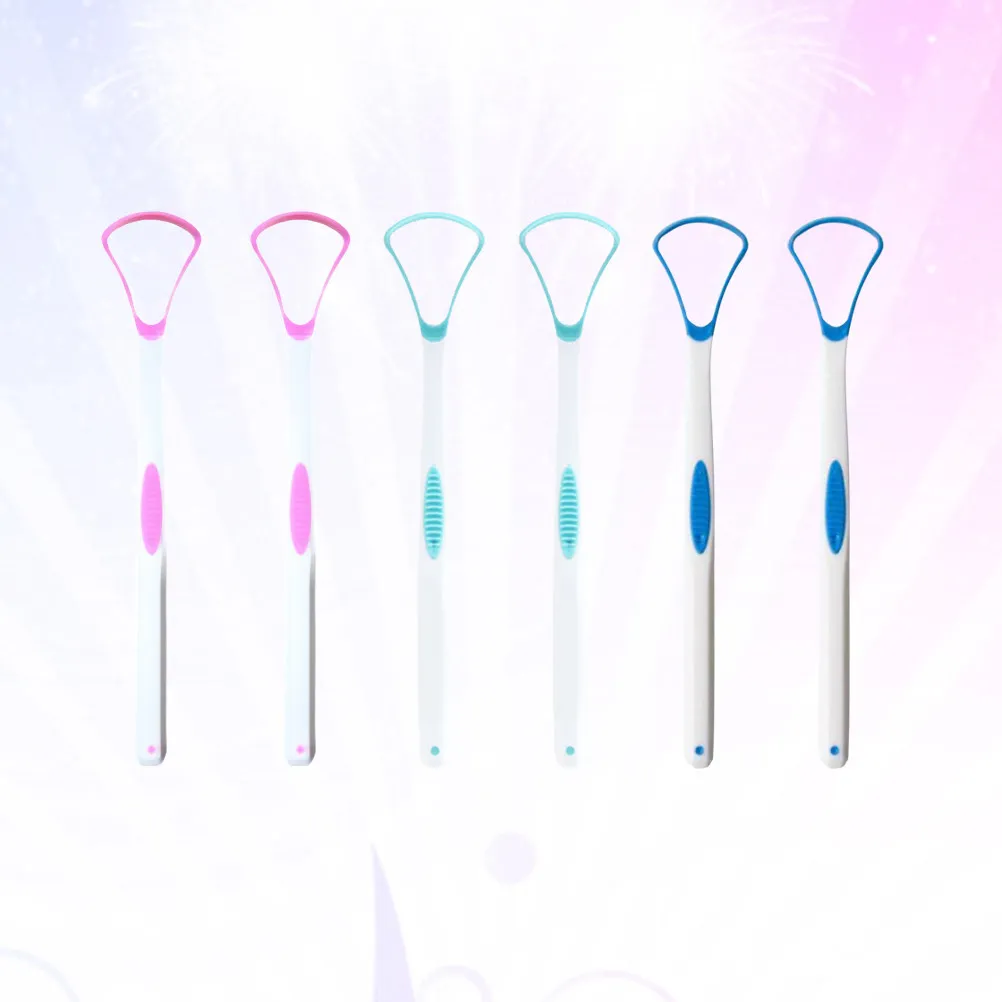 

Набор из 6 скребков для чистки языка из нержавеющей стали: гигиена полости рта, контроль неприятного запаха, улучшение вкуса, эргономичная ручка