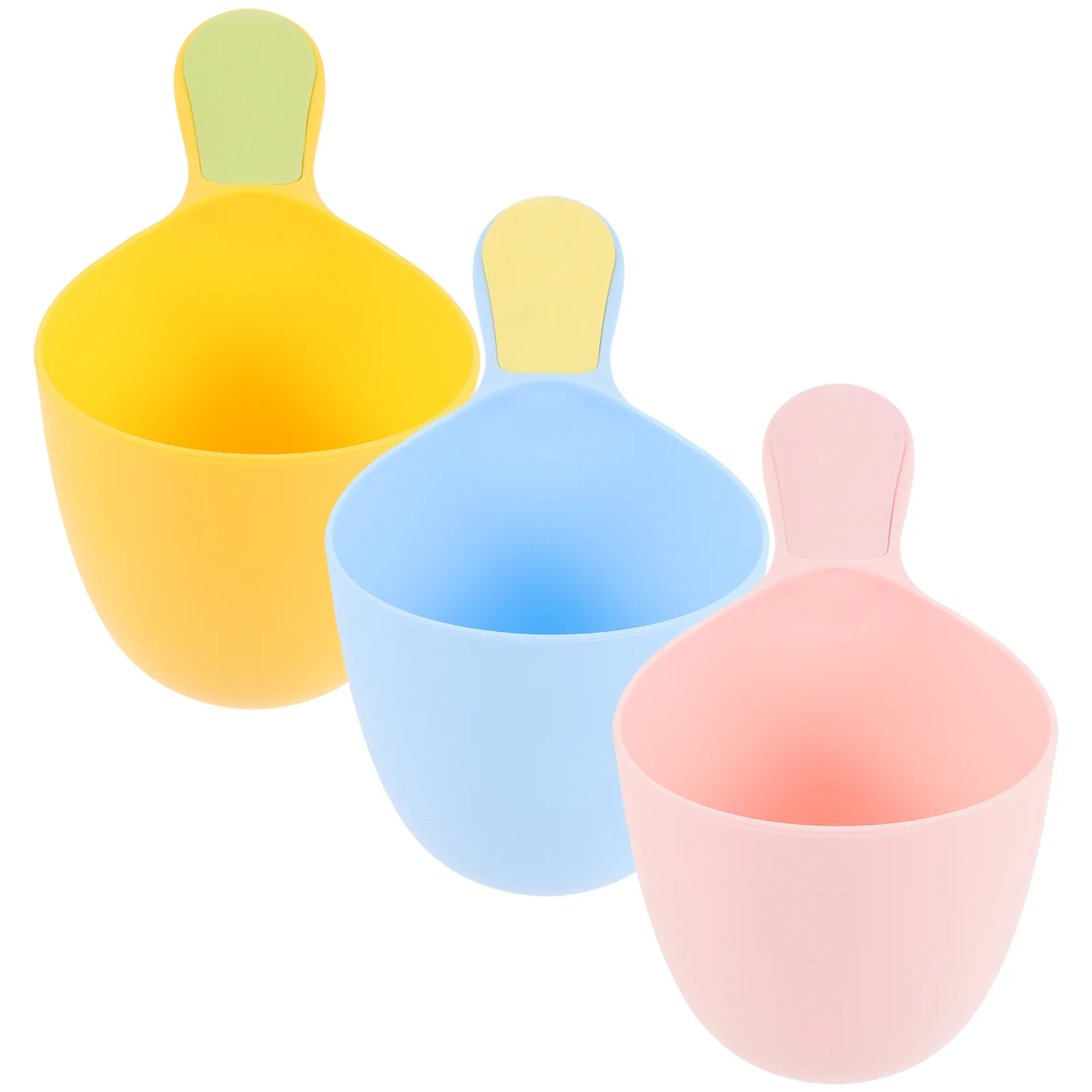 3 Pcs Baby Water Scoop Handle Spoon Bath Kitchen Accessory Plastic Ladle Utensil Multipurpose Child Ladles Stackable Design