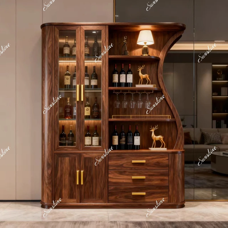 

New Chinese solid wood Bogu frame tea room background rack