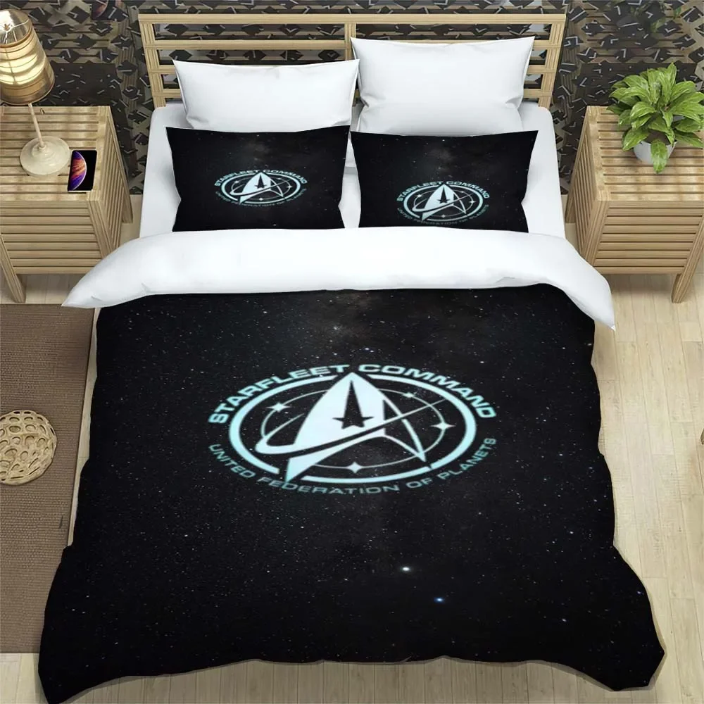 Movies S-Star Trek Logo Sheets Quilt Covers Bedding Dormitory Sheets Three-piece Bedding Set Three-piece Soft Warm Bedding Set