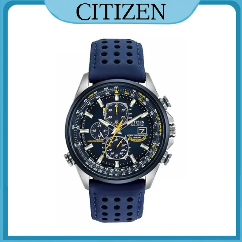 Citizen Relógios Originais para Homens, Anjos Azuis Genuínos, Data Display, Impermeável, Luminoso, Ecologia-Drive, Moda