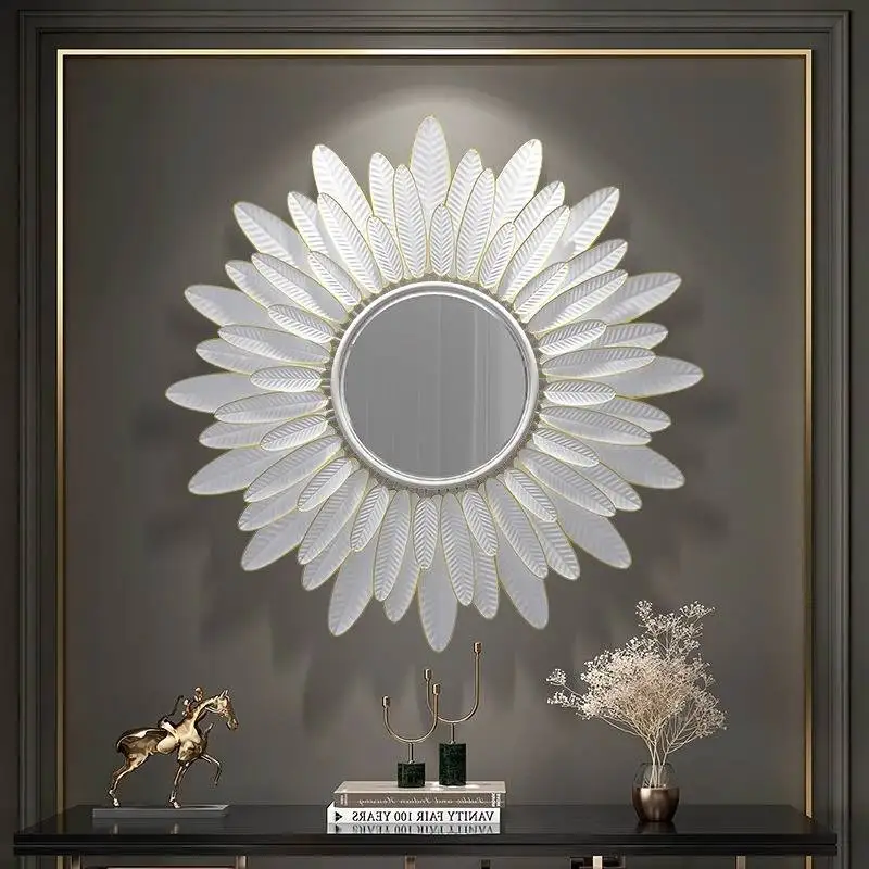 Quality Murale Mirror Decorate Living Room Metal Aesthetic Luxury Wall Art Makeup Cute Gold Espejos Para Pared Miroir