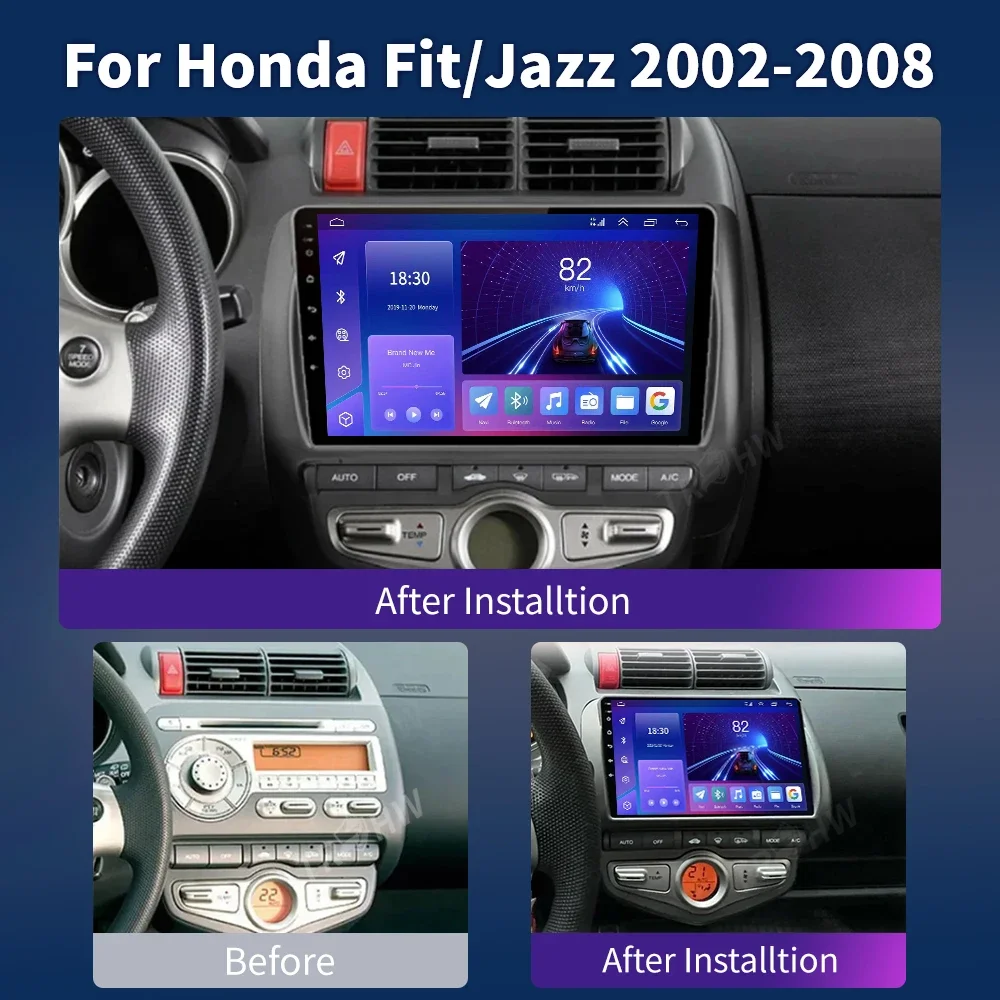 

For HONDA JAZZ City 2002-2007 Car Radio 9" HD Universal Multimedia Video Player Carplay Stereo GPS DSP Android 13 2 Din