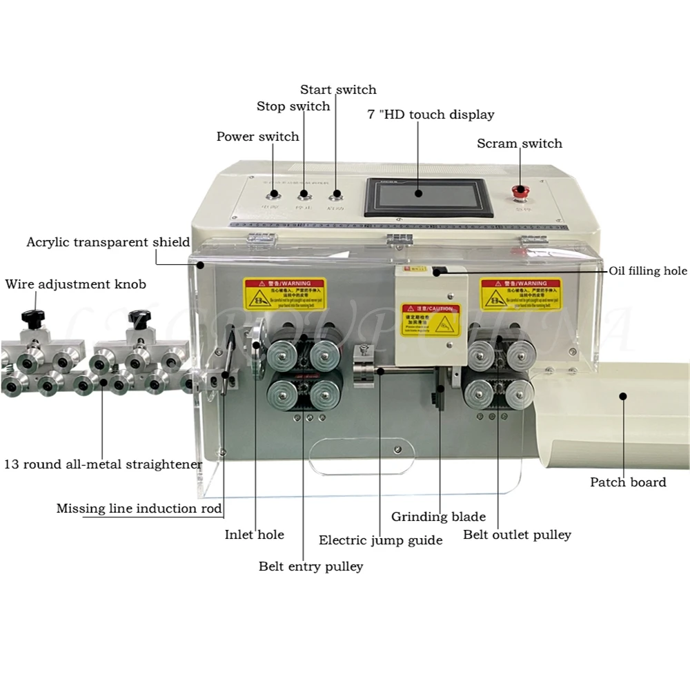 Imagem -05 - Fio Elétrico Peeling Máquina de Corte de Decapagem Drive Belt Polia Tira do Computador Fios Grossos 835c 850c 870c 12 Rodas 15 mm