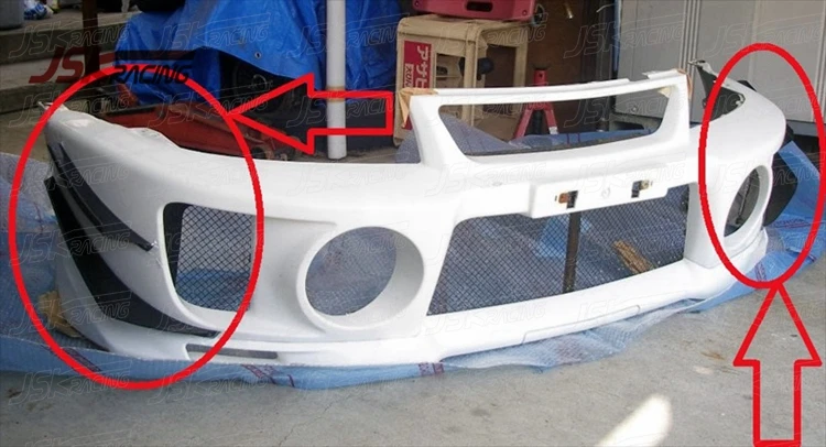 JSK STYLE CARBON FIBER FRONT BUMPER CANARDS (4 PCS) for 1998-1999 MITSUBISHI EVOLUTION LANCER EVO 5