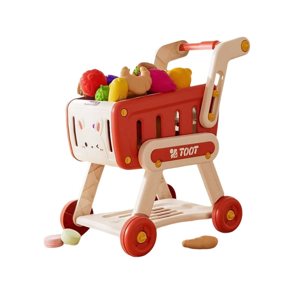 

Multicolor Shopping Cart Toy Set Simulation 32PCS/Set Pretend Shopping Playset Toy 8 Snacks Box Large Size Kids Role Playing Toy