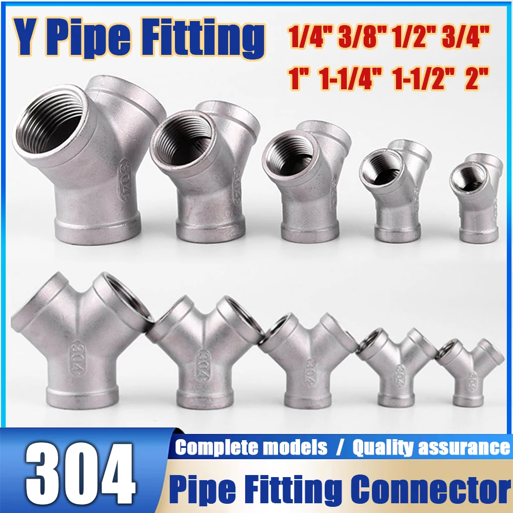 BSP Male Female Threaded 3 Way Tee Y Pipe Fitting 1/4