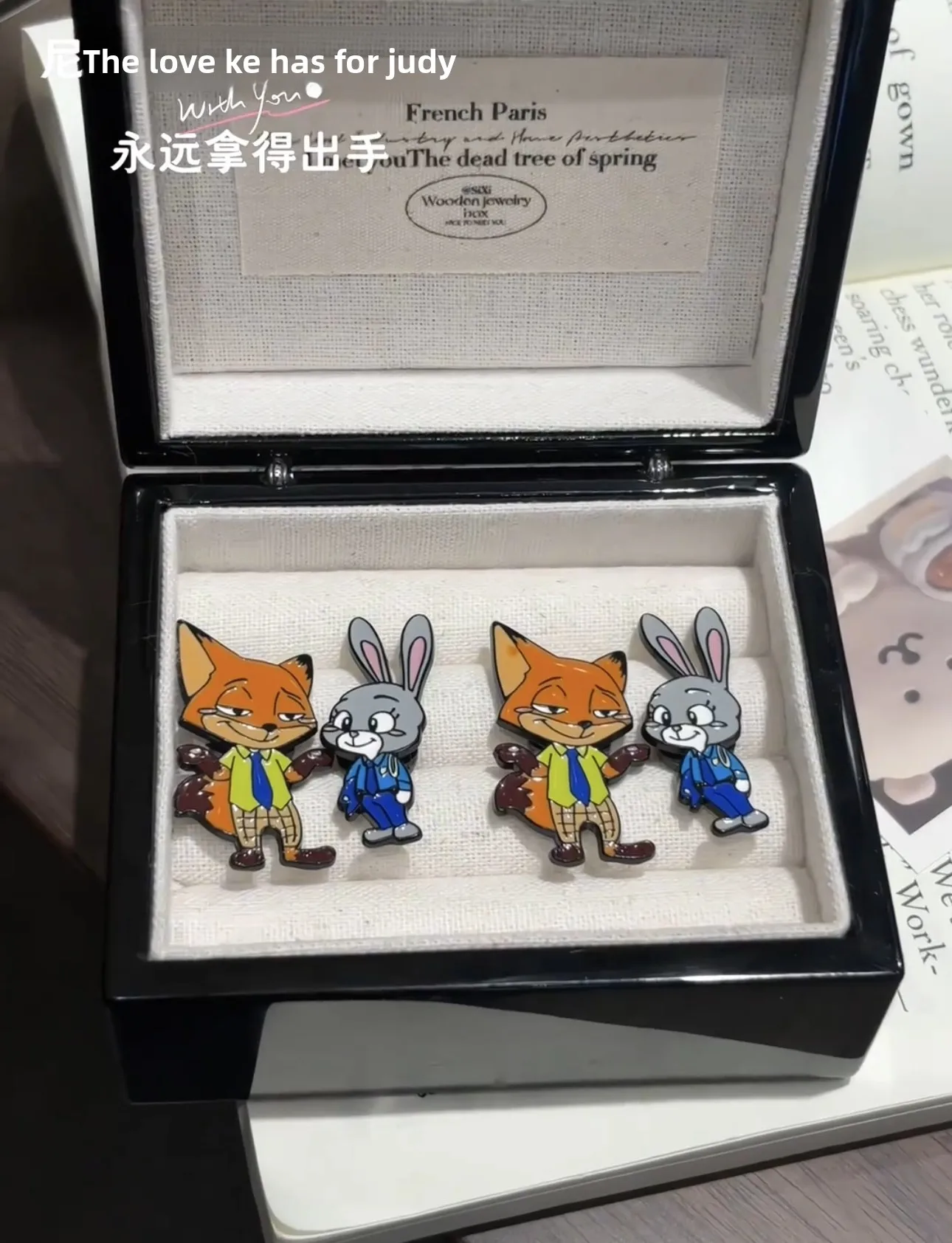 لطيف الكرتون متعة Zootopia شارة معدنية الثعلب نيك جودي أرنب الحيوان التصميم بروش الملحقات #6