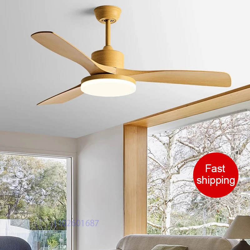 Restaurant Fan lights Modern Simplicity Ceiling fan Indoor Living Room DC 110V 220V Remote Control Strong winds Electric fans