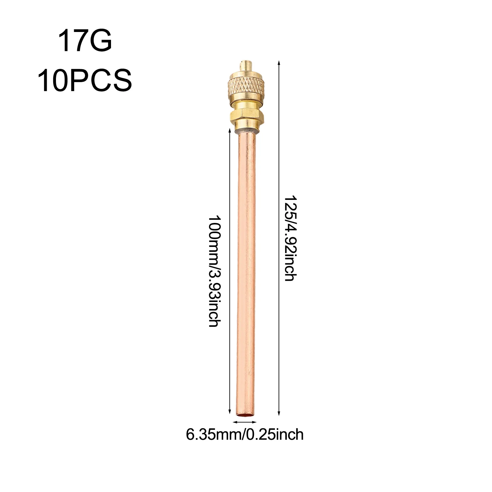 10 Pieces Maintenance Valves for Refrigerators and Air Conditioners Sturdy Copper Tube Filling Parts for Various Uses