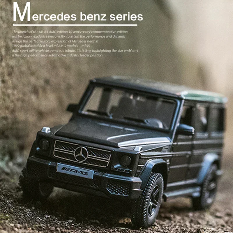 Benz G63 modelo de veículo off-road para crianças, liga genuína Diecast, brinquedo de carro de menino, coleção de presentes