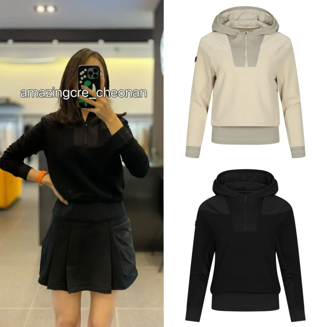 Women Mesh Quick Drying Hooded Golf Jacket With Windproof Lining, Original Customized High-end Slim Golf Clothing