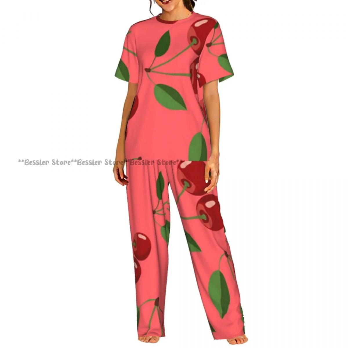 

Комплект пижам Cherry Berrie с короткими рукавами, женская домашняя одежда