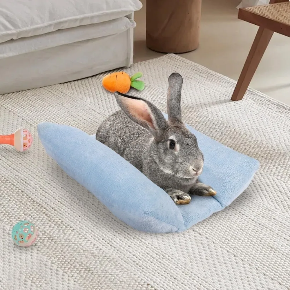 Soft Thickened Rabbit Bed Mat Washable with Cotton Lounger Pillows Rabbit Cushion Double-Sided Cuddle Cushion Mat Small Pet