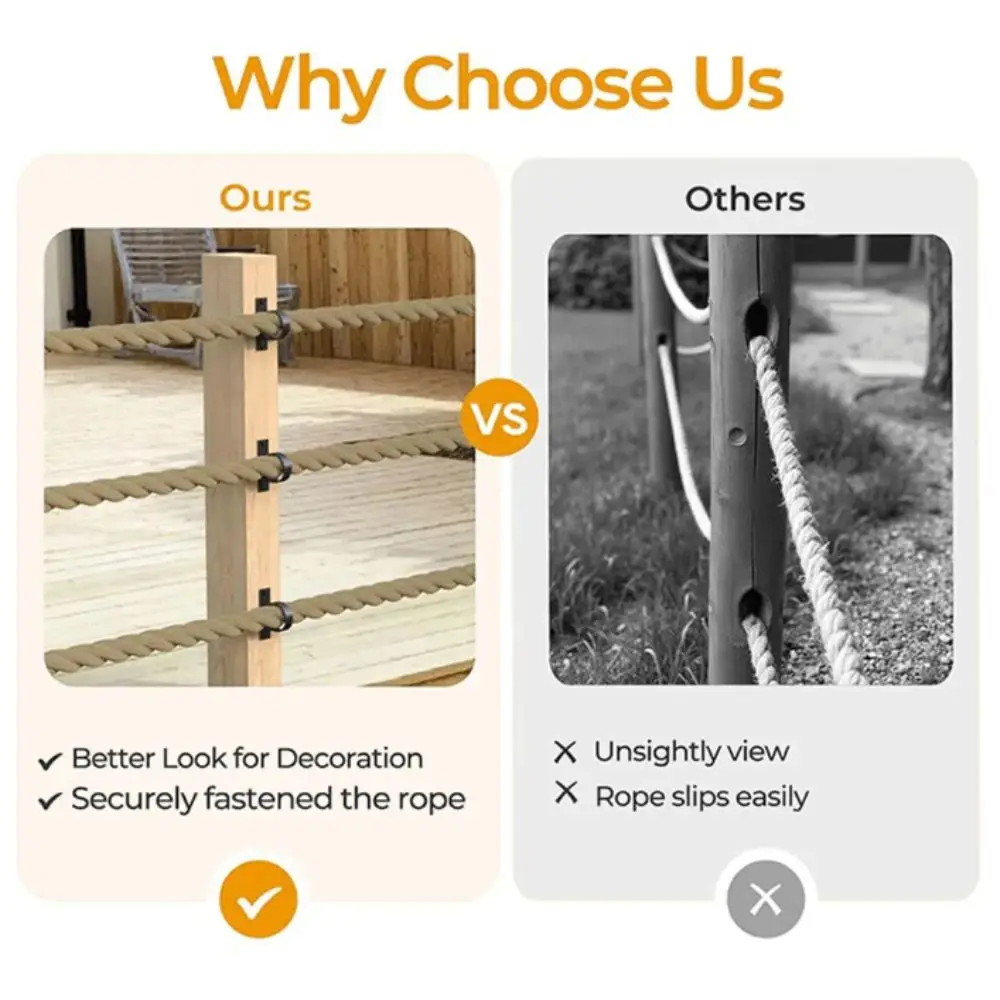 

Держатель для троса из нержавеющей стали с черным покрытием, защита от ржавчины, декоративный элемент для перил