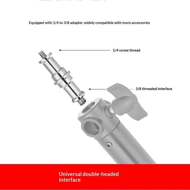 Stainless Steel Double Head Screw Adapter 2kg Max Load Sturdy Build For Camera Tripod Photography Mounting