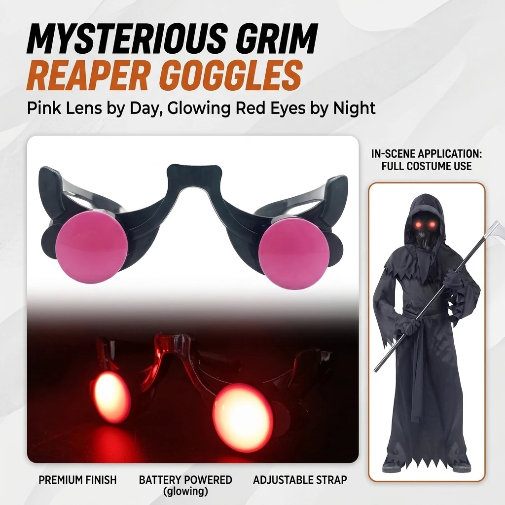 Halloween Horror Red Eye Party Tricky Eyes Cosplay Prop Glow In The Dark Glasses Props Funny Personality Scary Horror Glasses