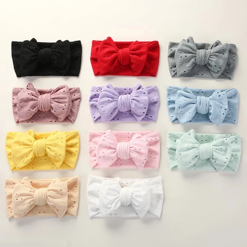 Bebek Kız Yaylar Kafa Bandı Yenidoğan Türban Delik Hairband Nakış Aksesuarı Çocuklar HairBand Açık Yaz Yürümeye Başlayan çocuk HeadWrap