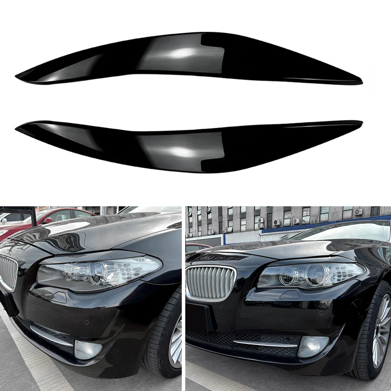 

Gloss Black Car Headlight Eyebrow Eyelid Lamp Light Eyebrows For BMW 5 Series F10 F11 F18 535i 525i 520i 530i 11-17 Accessories