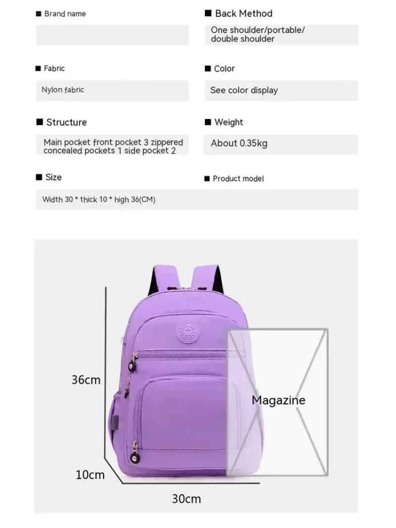 Oxford Cloth Large Capacity Shoulder Waterproof Student Korean Women Backpack Multi-layer Design School Book Pouch for Girls