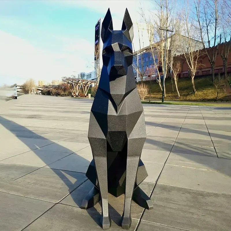 

100cm high Black Doberman dog 3D Animal Sculpture Doberman Papercraft bedroom Living Room handmade DIY Geometric origami model